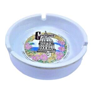 VTG Georgia Landmarks Porcelain Ashtray State Building Gold Trim 4” Wide